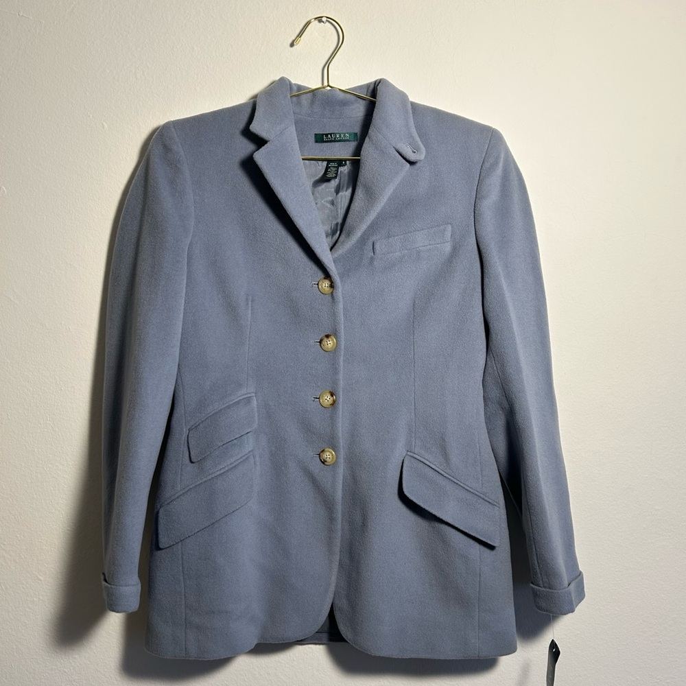Ralph Lauren Light Blue Blazer with Tan Buttons